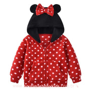 Casaco Infantil Disney Minnie Mouse com Capuz Vermelho - Boutique Baby Kids