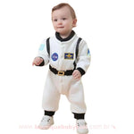 Macacão Bebê Fantasia Astronauta Branco Manga Longa - Boutique Baby Kids