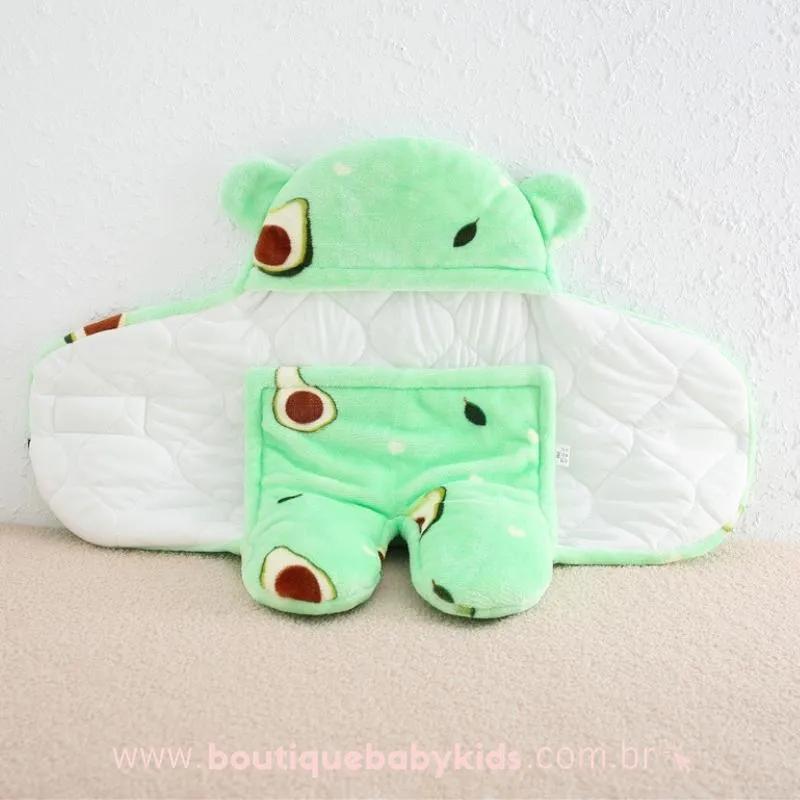 Saco de Dormir Bebê Estampa Abacates Acolchoado Verde - Boutique Baby Kids