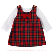 Conjunto Bebê Camiseta e Salopete Estampa Xadrez - Frete Grátis - Boutique Baby Kids