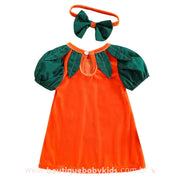 Vestido Bebê Fantasia Halloween Abóbora com Faixa Laranja - Boutique Baby Kids