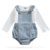 Conjunto Bebê Camiseta e Jardineira Veludo Cotelê Azul - Boutique Baby Kids
