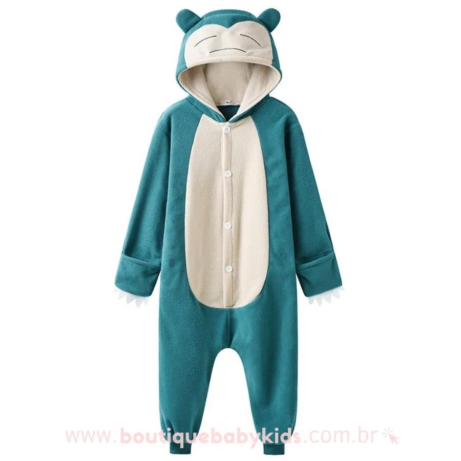 Pijama Macacão Infantil Kigurumi Fantasia Pokémon Snorlax - Boutique Baby Kids