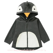 Casaco Bebê Inverno Pinguim com Capuz - Frete Grátis