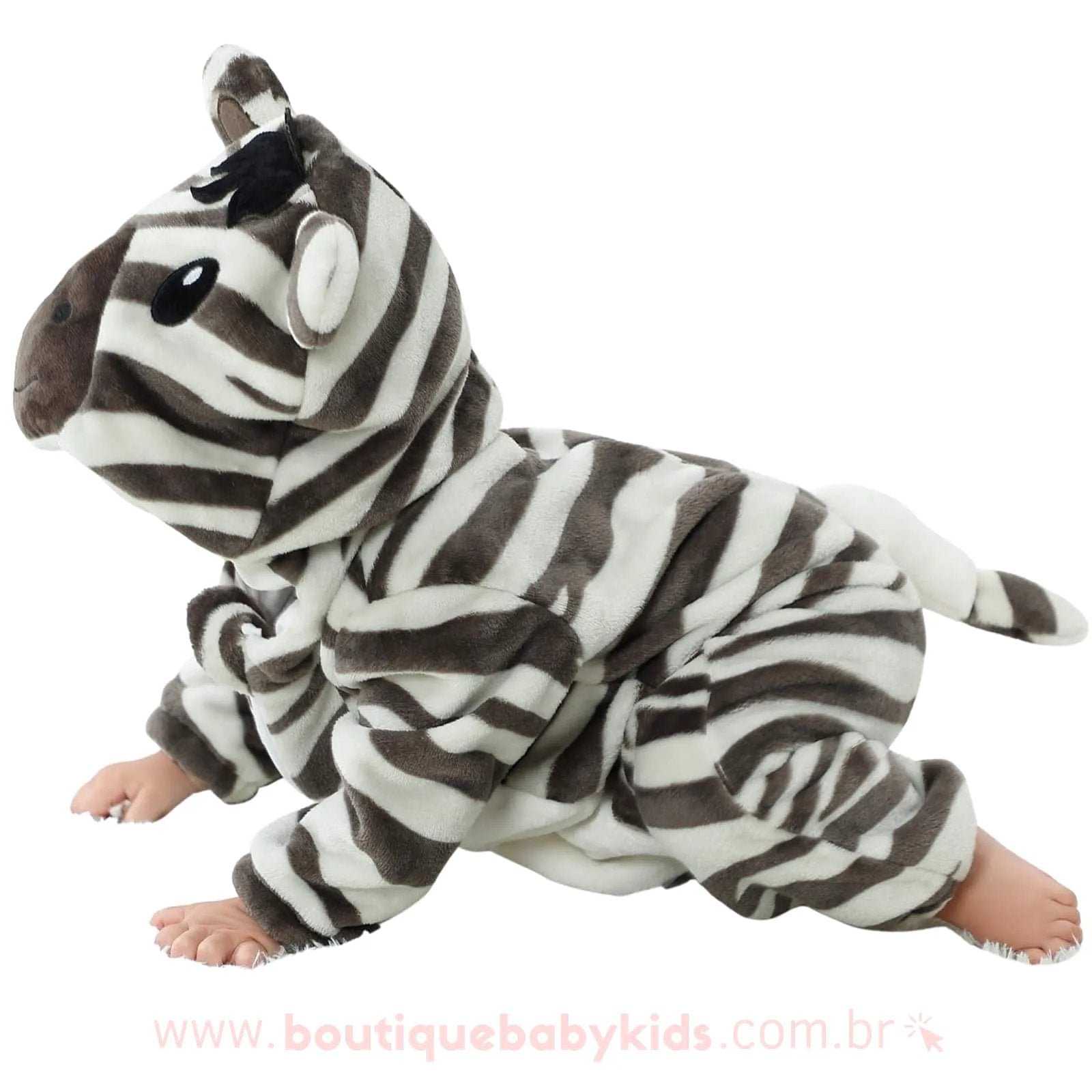 Macacão Bebê Inverno Fantasia Zebra Mesversário - Frete Grátis - Boutique Baby Kids