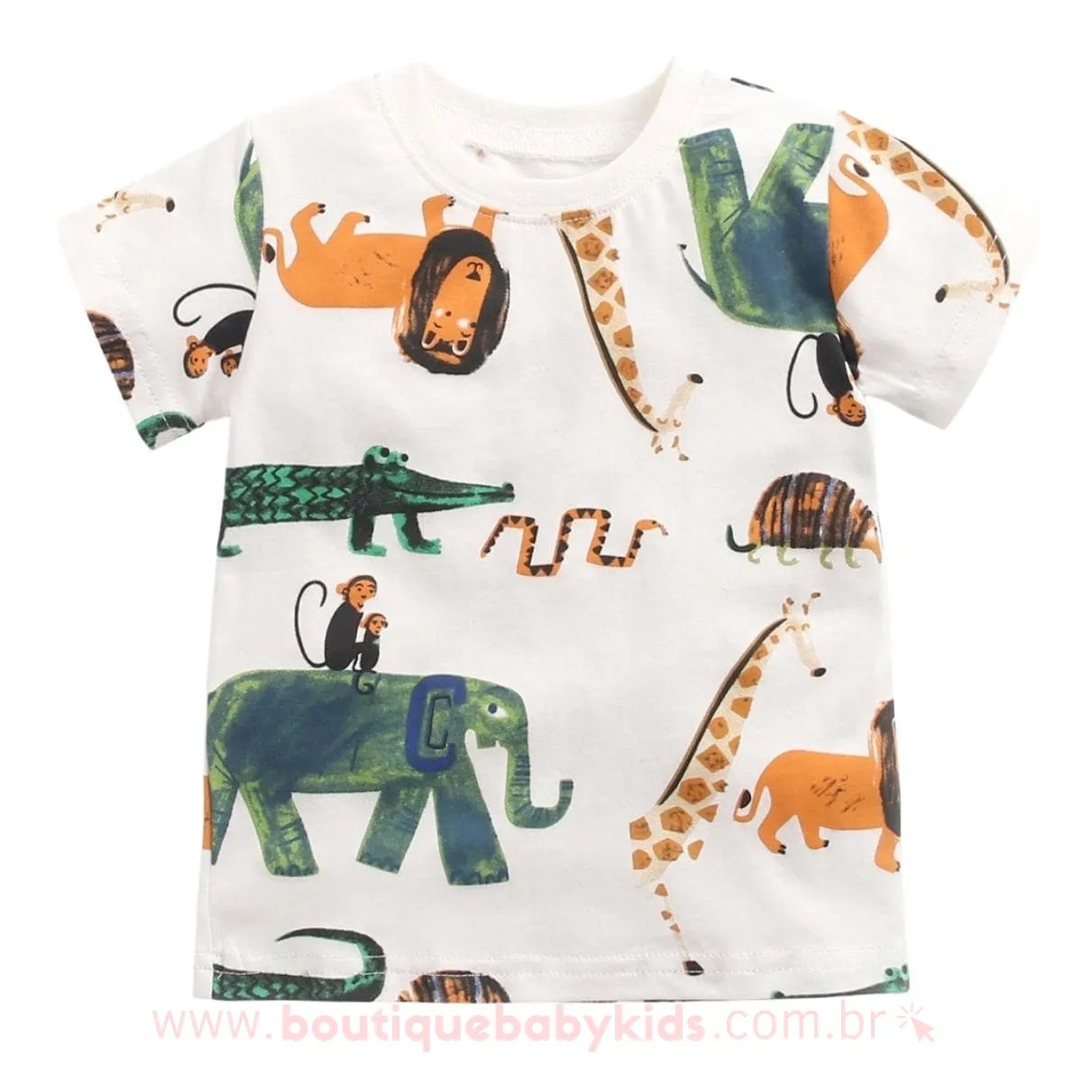 Conjunto Bebê Estampa Animais Branco