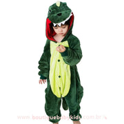 Macacão Pijama Infantil Kigurumi Fantasia Dinosssauro Verde - Boutique Baby Kids
