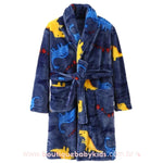 Roupão Infantil Soft Estampa Dinossauros Azul - 4 a 12 Anos - Boutique Baby Kids