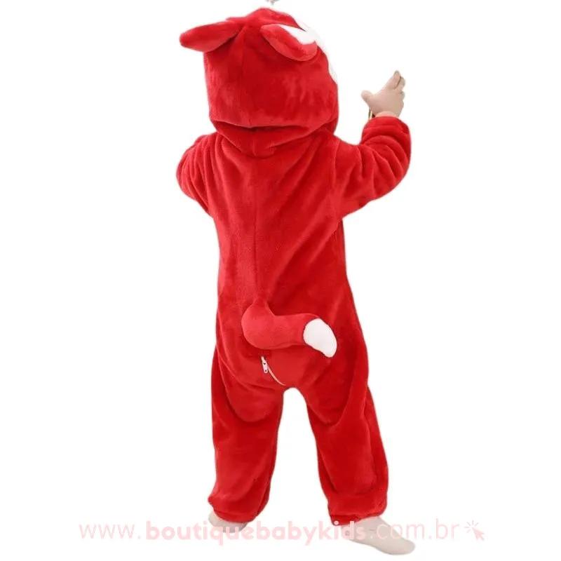 Macacão Bebê Inverno Fantasia Bichinho Raposa Vermelho - Boutique Baby Kids