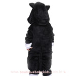 Pijama Macacão Infantil Kigurumi Fantasia Gato Preto - 3 a 12 Anos - Boutique Baby Kids