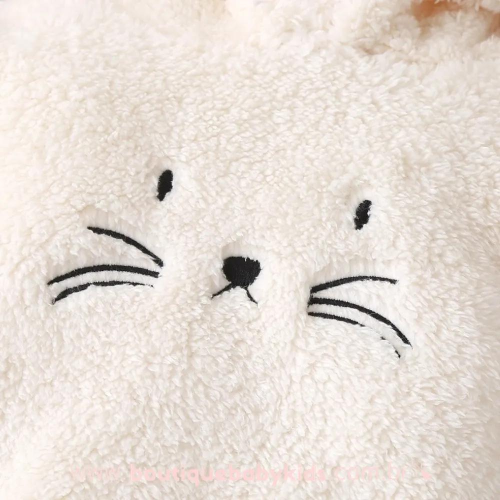 Body Bebê Inverno Fantasia Coelhinho com Capuz Orelhinhas  Bege - Frete Grátis - Boutique Baby Kids 