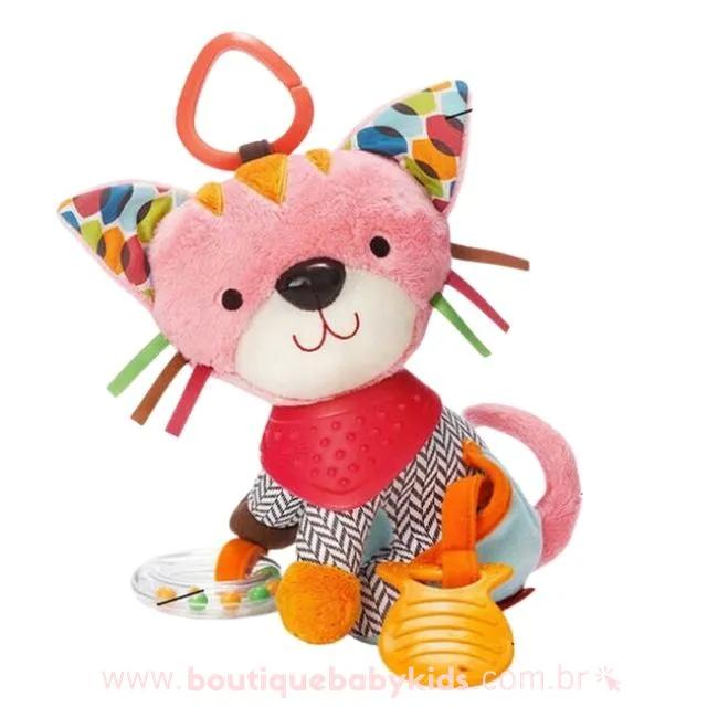 Pelúcia Mobile Atividades Gatinha Rosa com Chocalho