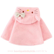 Poncho Bebê Gatinha Hello Kitty com Capuz Rosa - Boutique Baby Kids