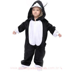 Pijama Macacão Infantil Kigurumi Fantasia Gato Preto - 3 a 12 Anos - Boutique Baby Kids