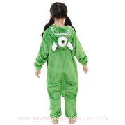 Macacão Pijama Infantil Fantasia Mike Wazowski Monstros SA Verde - Boutique Baby Kids