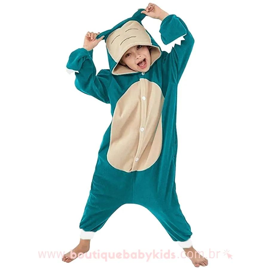 Pijama Macacão Infantil Kigurumi Fantasia Pokémon Snorlax - Boutique Baby Kids