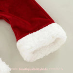 Macacão Bebê Veludo Fantasia Papai Noel com Capuz - Boutique Baby Kids