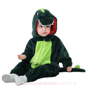Macacão Bebê Fantasia Dinossauro Verde - Frete Grátis - Boutique Baby Kids