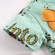 Conjunto Bebê Estampa Animais Verde Camiseta e Short - Boutique Baby Kids