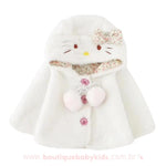 Poncho Bebê Gatinha Hello Kitty com Capuz Branco - Boutique Baby Kids 