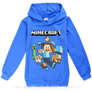 Moletom Infantil Minecraft Azul com Capuz - Boutique Baby Kids