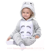 Pijama Macacão Infantil Kigurumi Fantasia Totoro Cinza - Boutique Baby Kids
