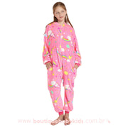 Pijama Infantil Fantasia Unicórnio Rosa