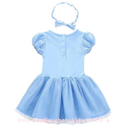 Vestido Bebê Fantasia Cinderela com Faixa Azul - Boutique Baby Kids