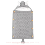 Saco de Dormir Bebê Raposinha Tricot Recém-nascido Cinza Forrado - Boutique Baby Kids