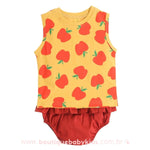 Conjunto Bebê Estampa Maçã com Tapa Fralda - Boutique Baby Kids