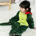 Macacão Pijama Infantil Kigurumi Fantasia Dinosssauro Verde - Boutique Baby Kids