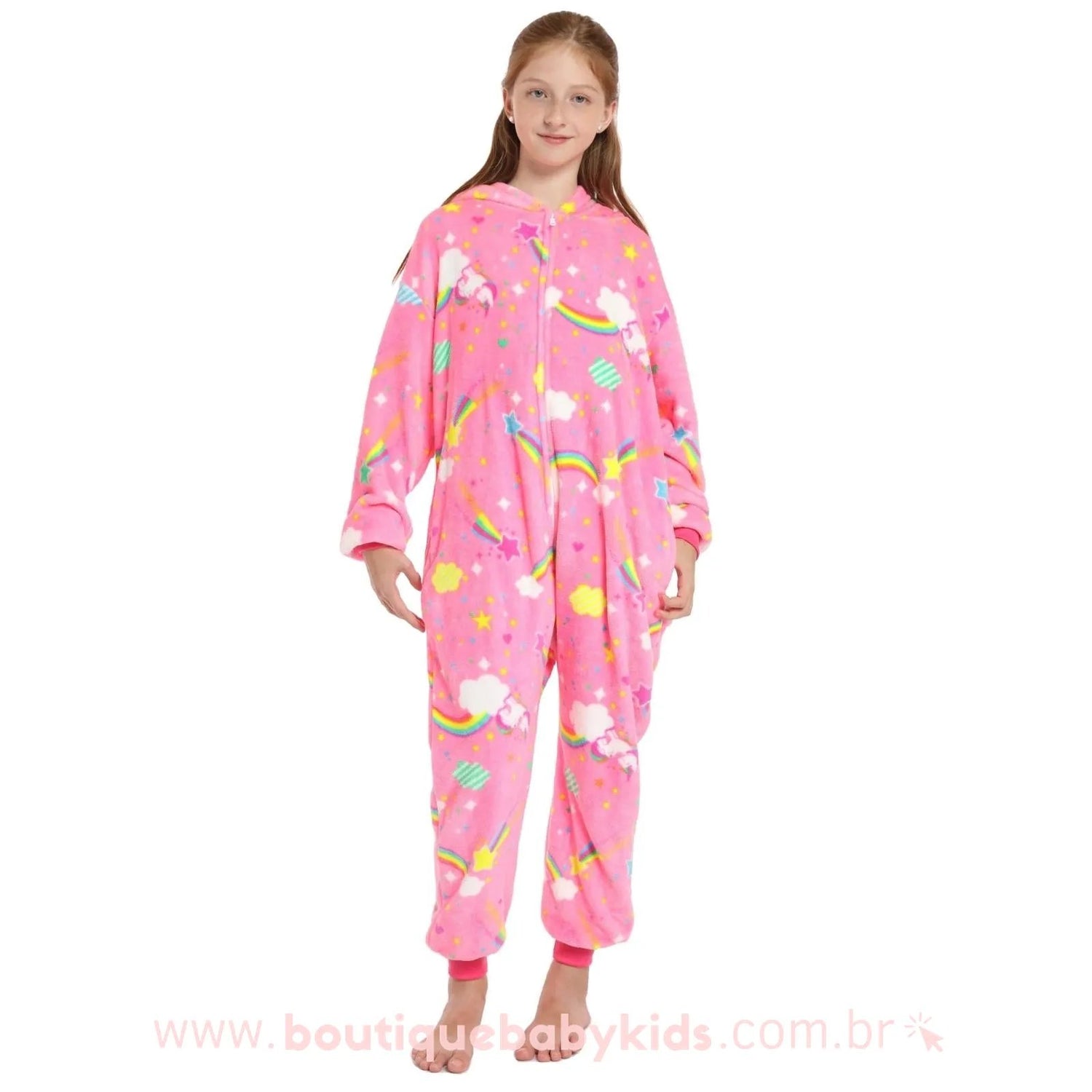 Macacão Infantil Fantasia Unicórnio Rosa