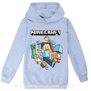 Moletom Infantil Minecraft Cinza com Capuz - Boutique Baby Kids