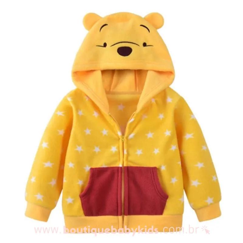 Casaco Infantil Disney Ursinho Pooh Amarelo - 1 a 8 anos - Boutique Baby Kids