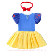 Vestido Bebê Fantasia Disney Princesa Branca de Neve com Faixa - Boutique Baby Kids