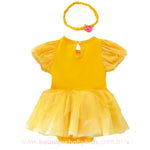 Vestido Bebê Fantasia Disney Princesa Bela com Faixa - Boutique Baby Kids