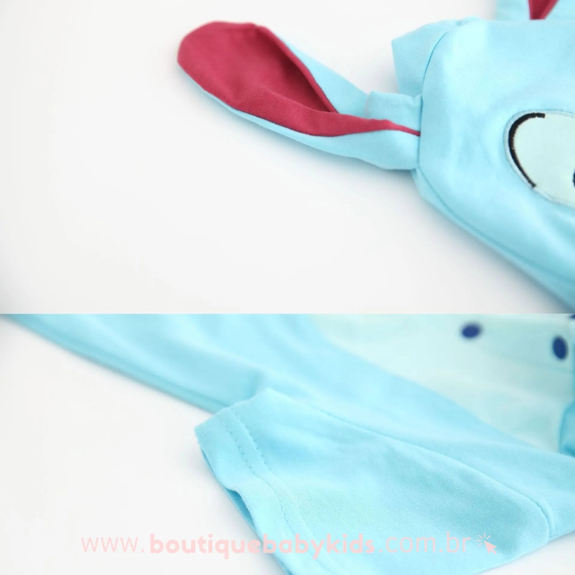 Macacão Bebê Fantasia Stitch Azul