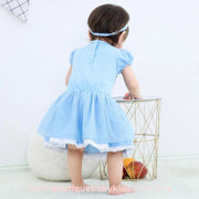 Vestido Bebê Fantasia Cinderela com Faixa Azul - Boutique Baby Kids