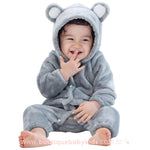 Macacão Bebê Ursinho Pelúcia com Capuz Cinza - Boutique Baby Kids 