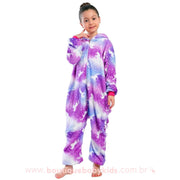 Pijama Macacão Infantil Inverno Kigurumi Unicórnio Lilás- 3 a 12 anos - Boutique Baby Kids