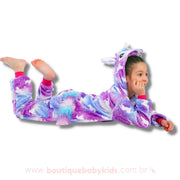 Pijama Macacão Infantil Inverno Kigurumi Unicórnio Lilás- 3 a 12 anos - Boutique Baby Kids