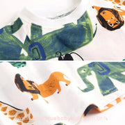 Camiseta Bebê Estampa Safari Animais Branco - Frete Grátis - Boutique Baby Kids