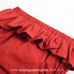 Conjunto Bebê Estampa Maçã com Tapa Fralda - Boutique Baby Kids