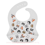Babador de Silicone Animais com Cata Migalhas Branco - Boutique Baby Kids