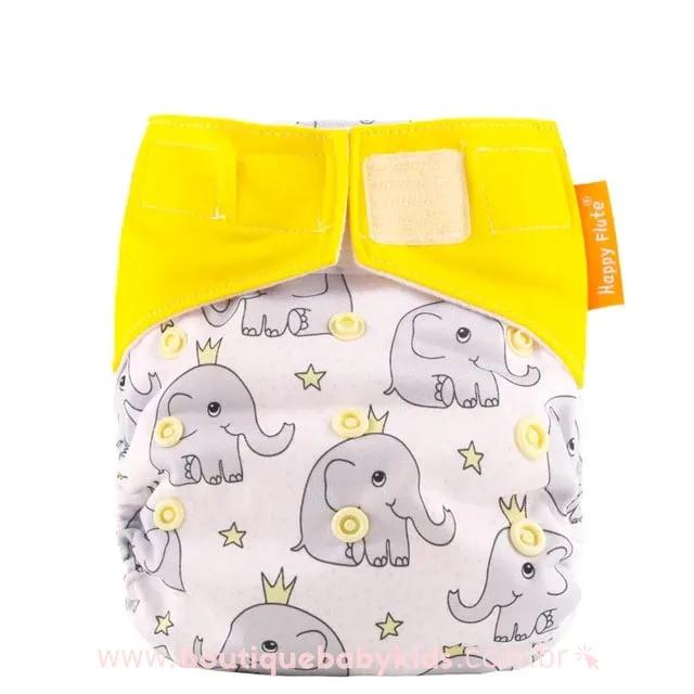 Fralda Ecológica Reutilizável Elefante Amarelo 3 a 15 kg Frete Grátis