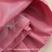 Vestido Bebê Festa Cetim Floral Rosa - Boutique Baby Kids