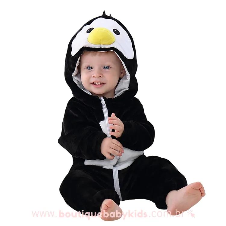 Macacão Bebê Inverno Fantasia Pinguim - Boutique Baby Kids