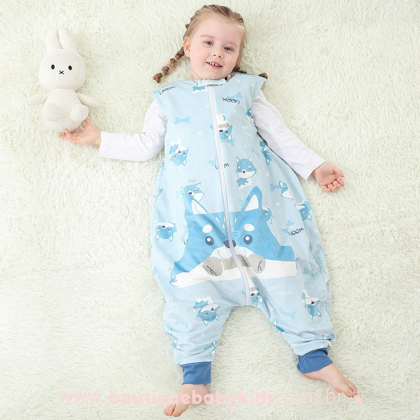 Saco de Dormir Infantil Lobo Azul - 1 a 6 Anos - Frete Grátis - Boutique Baby Kids