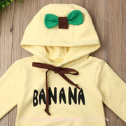 Body Bebê Fantasia Fruta Banana com Capuz