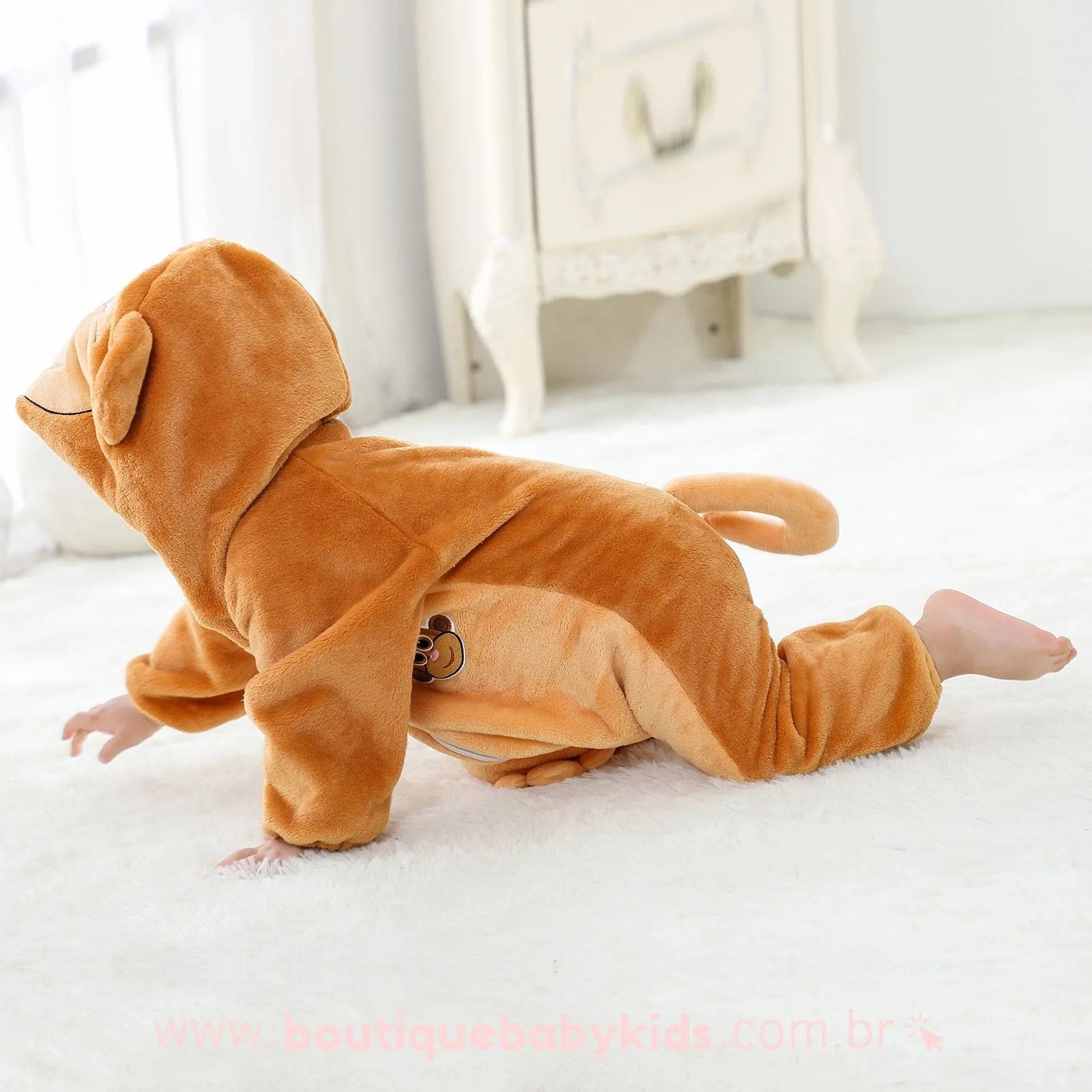 Macacão Bebê Inverno Fantasia Bichinho Macaco - Boutique Baby Kids